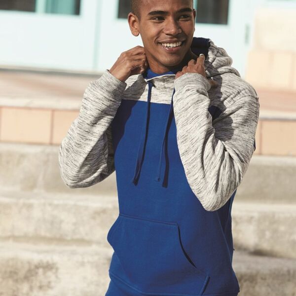 Mélange Fleece Colorblocked Hooded Sweatshirt Thumbnail
