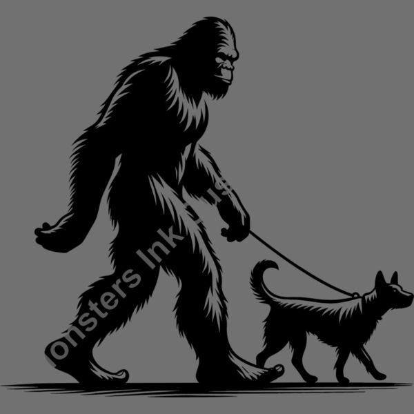 Walking his dog Thumbnail